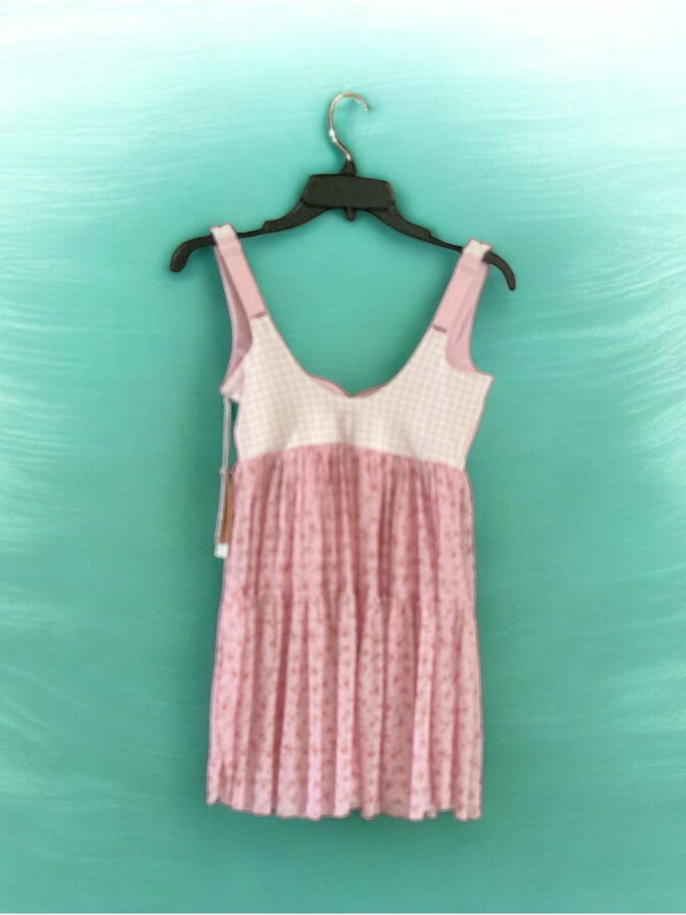 Women's Pink Floral Tiered Sundress - Picture 7 of 9